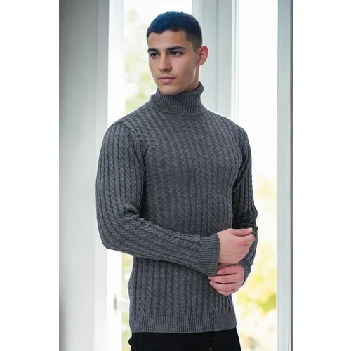 Dewberry 19295 Turtleneck Mens Sweater-DARK GREY Dewberry 19295 Turtleneck Mens Sweater-DARK GREY