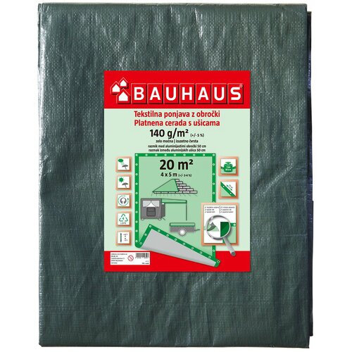 BAUHAUS Pokrivna ponjava (4 x 5 m, temno zelena, 140 g / m2) Cene