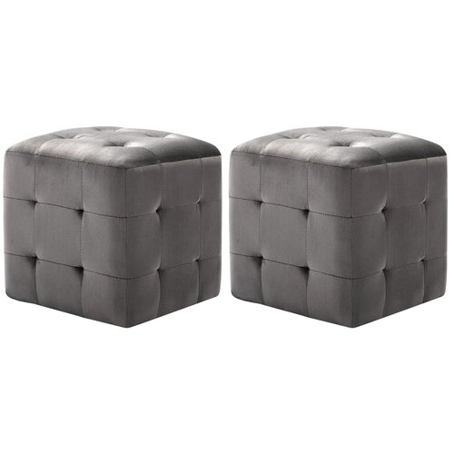 VidaXL noćni ormarići 2 kom sivi 30 x 30 x 30 cm od bar&amp;scaron;unaste tkanine Slike