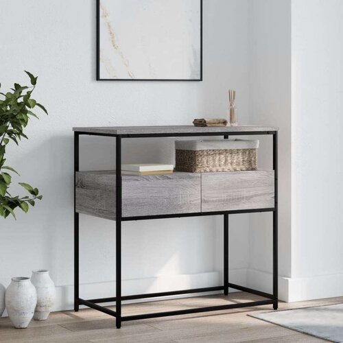  Konzolni stol siva boja hrasta 75x40x75 cm konstruirano drvo Slike