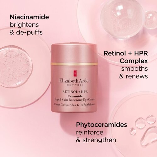 Elizabeth Arden Retinol + HPR Ceramide RAPID SKIN RENEWING EYE CREAM krema za zaglađivanje i posvjetljivanje područja oko očiju 15 ml Slike