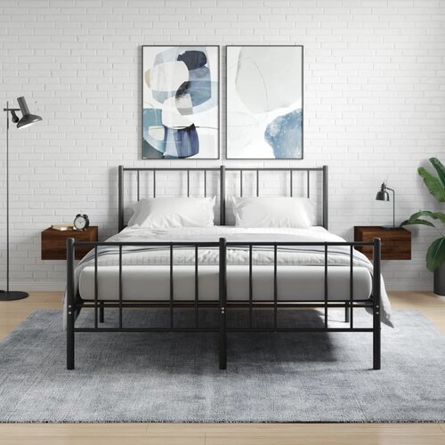 VidaXL Stenska nočna omarica 2 kosa rjavi hrast 35x35x20 cm Slike