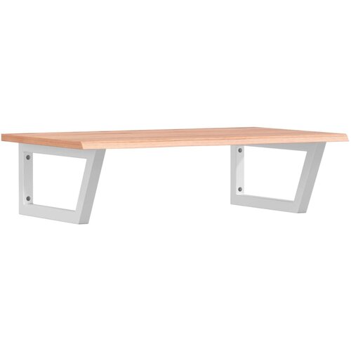  Zidna polica za umivaonik od čelika i masivne hrastovine Smeđa 80 x 50 x 2 cm Slike