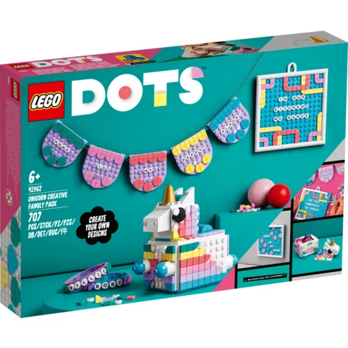 Lego DOTS 41962 Ustvarjalni družinski paket s samorogom