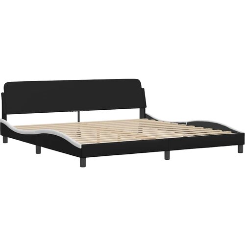  Okvir za krevet Dover crno-bijeli 200x200cm umjetna koža Slike