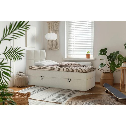 MID.YOU POSTELJA Z VZMETNICO 90 cm x 200 cm , les, tekstil, leseni material bež Cene
