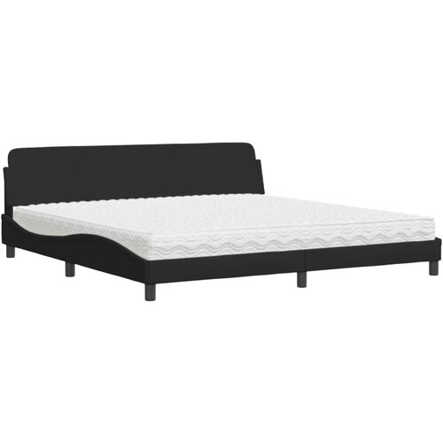 vidaXL Postelja z vzmetnico črna 200x200 cm blago, (21204770) Cene