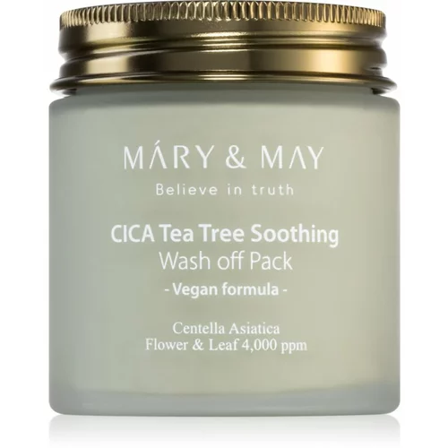 MARY & MAY Cica Tea Tree Soothing mineralna čistilna maska iz ilovice za pomiritev kože 125 g