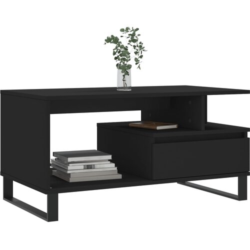  Stolić za kavu crni 90 x 49 x 45 cm od konstruiranog drva Slike