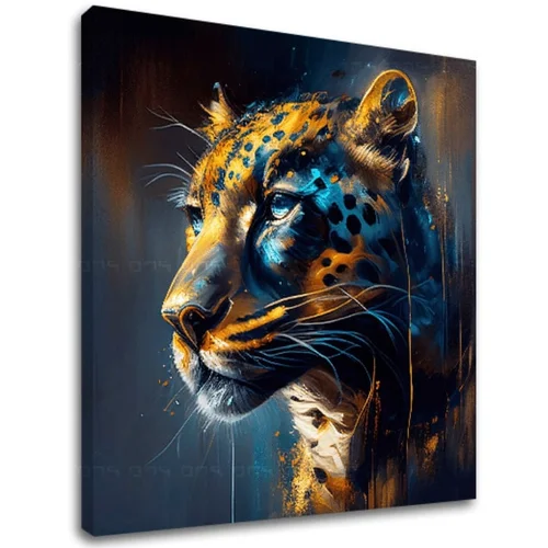 Dekorativna Slika  na platnu - premium art - jaguar's grace in the wild ()