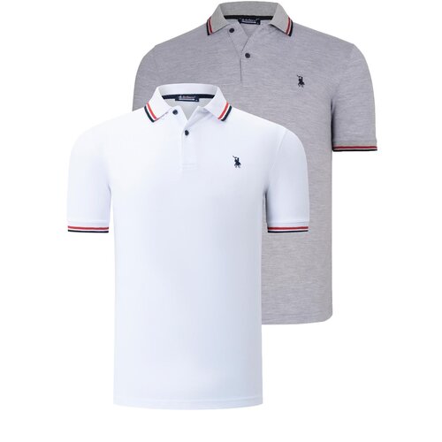 Dewberry DUAL SET T8594 MENS T-SHIRT-WHITE-GREY Slike
