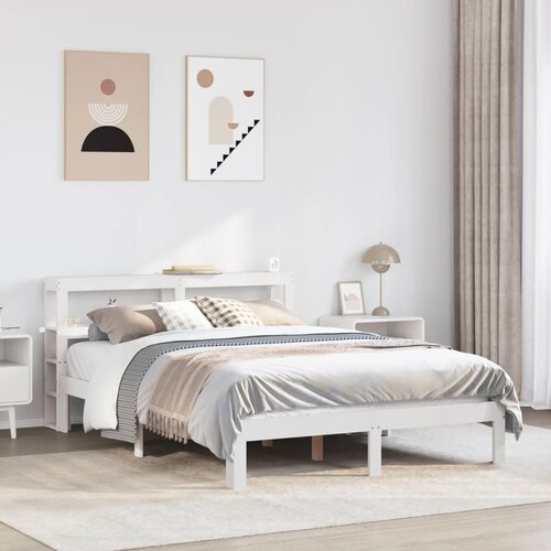 Furnova Posteljni okvir z vzglavjem brez vzmetnice bel 140x200 cm, (21934118) Slike