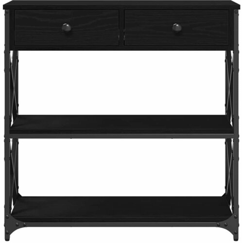  Konzolna stolica s ladicama Crni hrast 75 x 28 x 75 cm Slike