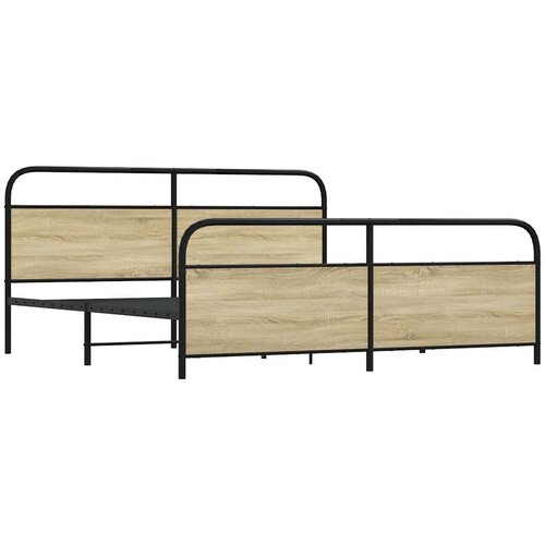 VidaXL metalni okvir kreveta bez madraca boja hrasta sonome 180x200 cm Slike