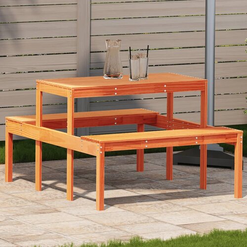 vidaXL Piknik miza voščeno rjava 110x134x75 cm trdna borovina Cene