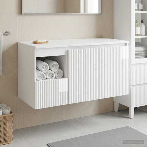  Set namje&scaron;taja za kupaonicu 2 kom. Bijela visokog sjaja 62,5 x 44,5 x 50 cm Cijene