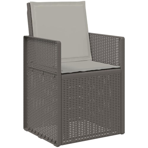  Vrtne stolice za blagovanje 2 pcs Svjetlosiva PP Slike