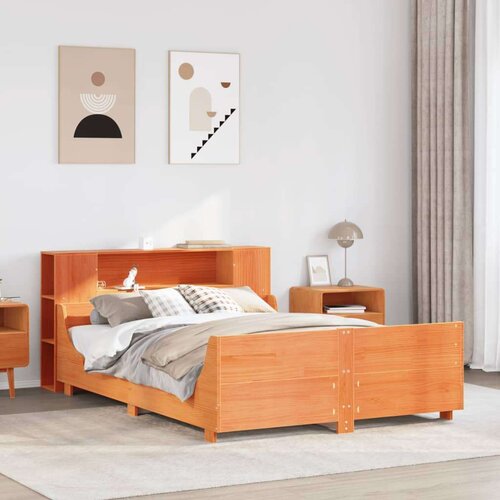  Posteljni okvir brez vzmetnice voščeno rjav 160x200 cm borovina Cene