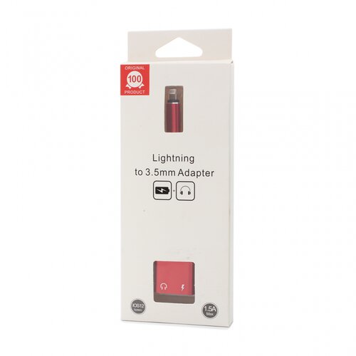 Teracell adapter za slusalice i punjenje IP-13 iphone lightning crveni Slike