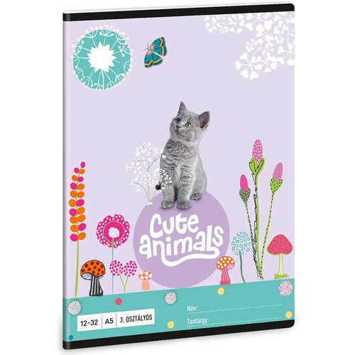 Ars Una cute animals - kitten zvezek s črtami za 3. razred A/5 Cene