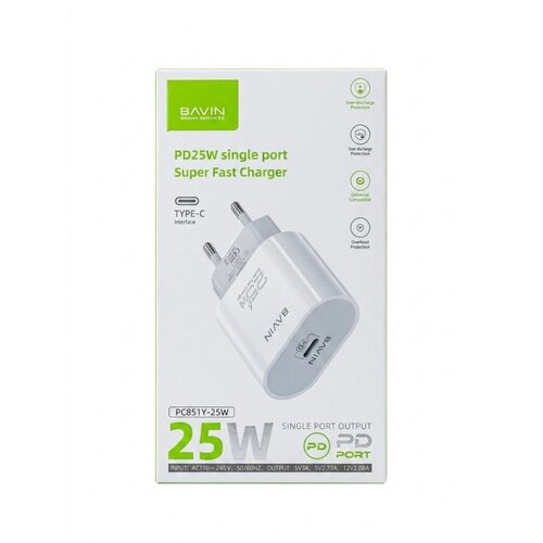 BAVIN punjač 25W PD Type C bela - PC851Y Slike