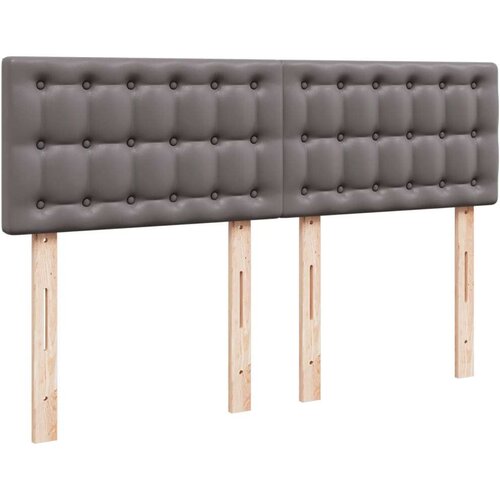 VidaXL Krevet s oprugama i madracem sivi 140x190 cm od umjetne kože Slike