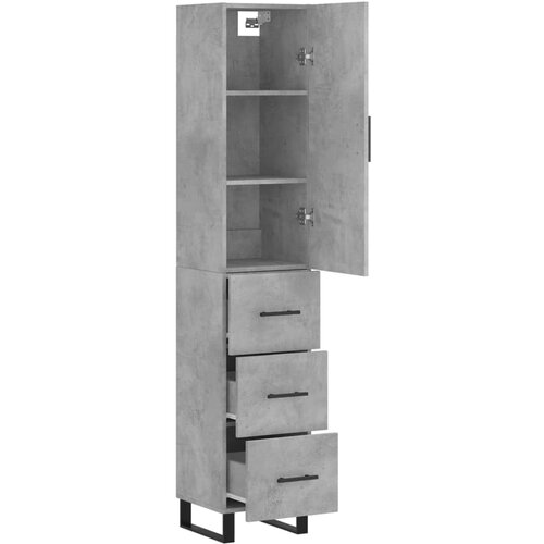  Visoka komoda siva betona 34,5x34x180 cm od konstruiranog drva Slike