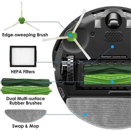 INORCO Komplet dodatne opreme za Combo I5 / I5+ / J5 / J5 + robotski sesalnik Glavna stranska krtača Hepa Filter Mop Pads, (21852217) Cene