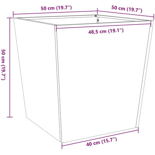  Vrtna sadilica antracit 50 x 50 x 50 cm čelična Slike
