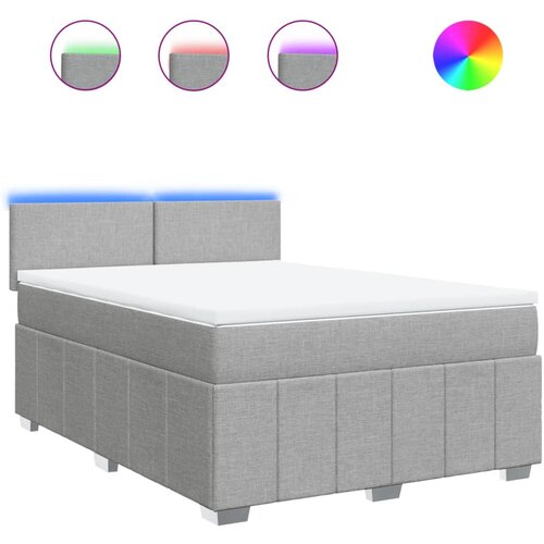 Maison Chic Box spring posteljni - Vzmetna postelja z vzmetnico svetlo siv 140x190 cm blago SL11774, (21902000) Cene