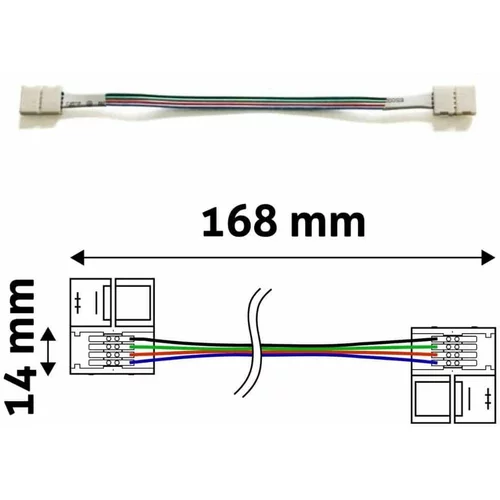 Avide Konektor za RGB LED trakove obojestranski s kablom 14 cm obojestranski