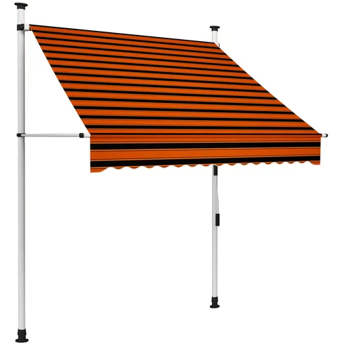 vidaXL Ročno zložljiva tenda 150 cm oranžna in rjava, (20609735)