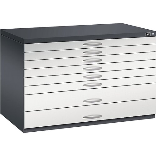 C+P Omara za risbe, DIN A1, 8 predalov, višina 760 mm, črno sive / svetlo sive barve Cene