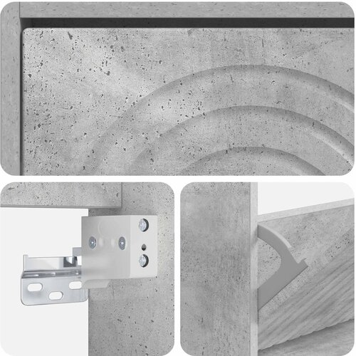  Ormar za cipele na zidu ALKMAAR 71 x 17 x 86 cm Betonska siva Slike