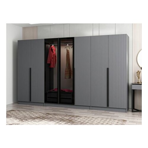Hanah home Ormar Kale Plus 315x210x52cm Sivi Slike