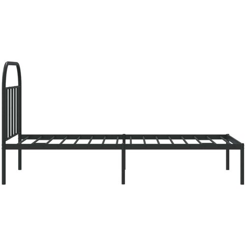 VidaXL Metalni okvir za krevet s uzglavljem crni 90x200 cm Slike