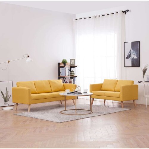 vidaXL 2-dijelni set sofa od tkanine žuti Cene