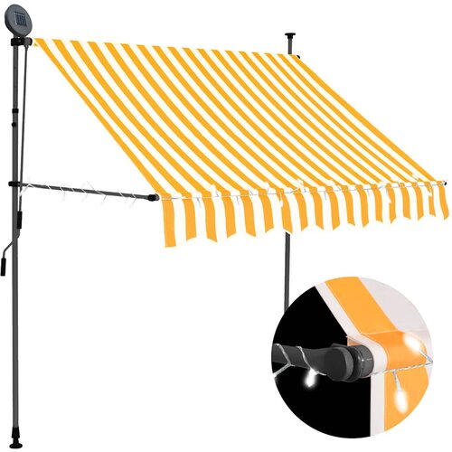 Tenda na ručno uvlačenje LED 100 cm bijelo-narančasta Cijene