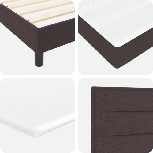 Box Spring Krevet s Madracem Tamno Smeđi 200x200 cm Tkanina Slike