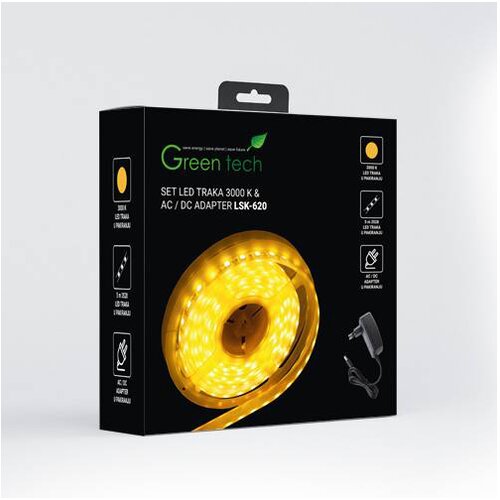  TRAKA 5M+ADAPTER 4,8W 3000K T155M-WH GREEN TECH Slike