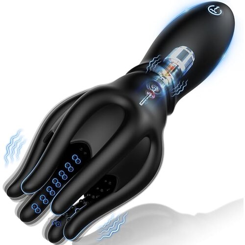 SuperLove Tentacles Penis Massager with Vibrations Black Cene