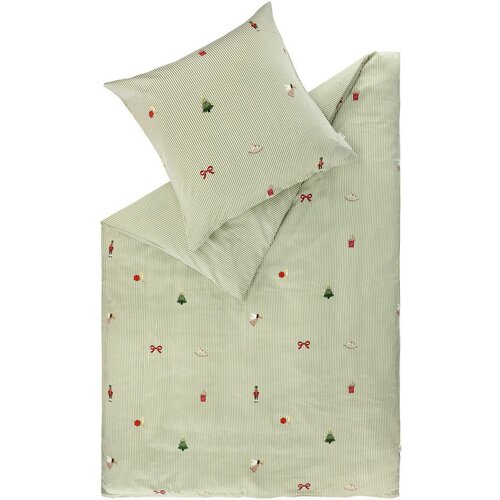 Esprit POSTELJNINA JOELLE 140/200 cm saten zelena Cene