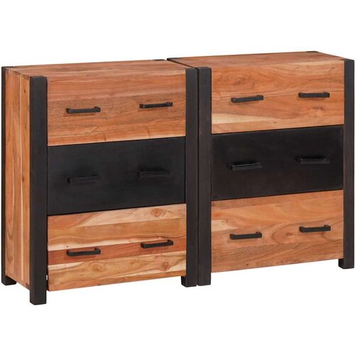 Ormarić Komoda 3 pcs Smeđa 110 x 30 x 75 cm Čvrsto drvo akacije Cijene