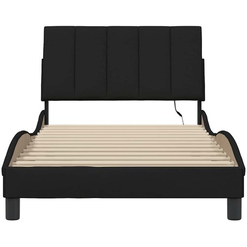  Okvir za krevet bez madraca Hanko crni 100x200 cm od tkanine Slike