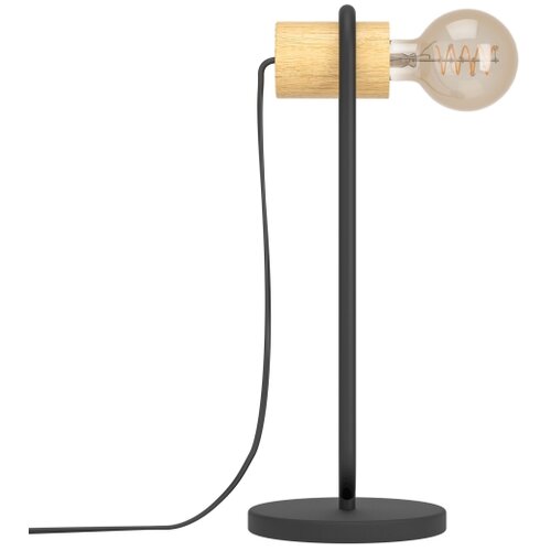 Eglo Chieveley stolna lampa E27, 41 cm, crna/drvo, 43543 Slike