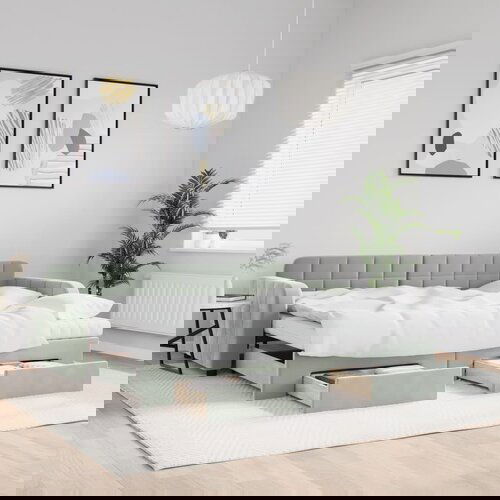 vidaXL Dnevni krevet na razvlačenje svjetlosivi 90 x 200 cm baršunasti Cijene