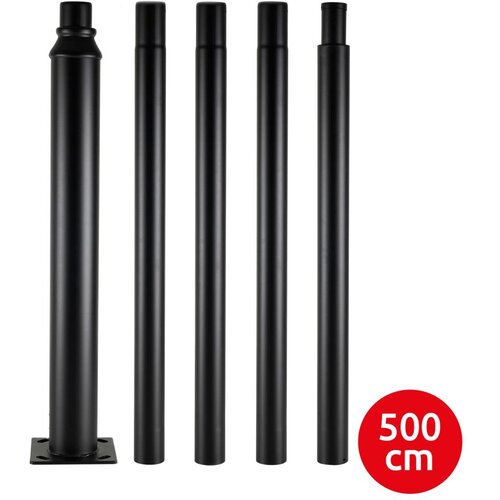  Brilagi - Metalna &scaron;ipka za stub spolja&scaron;nje rasvete, 5 m, prečnik 58 mm, crna Cene