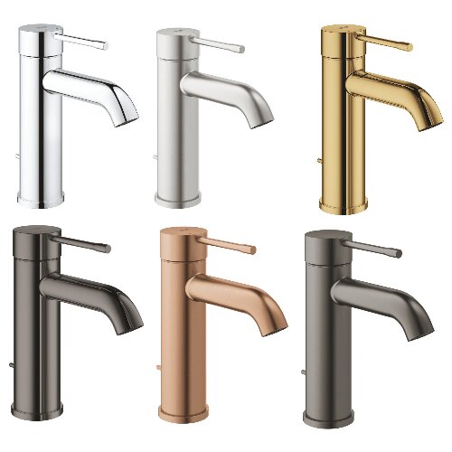 Grohe enoročna armatura za umivalnik Essence z zgornjim delom sifona (23589GL1) - cool sunrise Slike