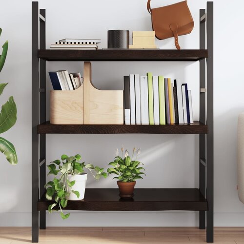 VidaXL Zidna polica tamnosmeđa 100x50x(2-6) cm od obrađene hrastovine Slike