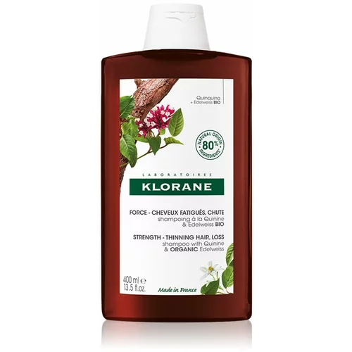 Klorane organic quinine & edelweiss strength - thinning hair, loss šampon za stimulaciju i jačanje 400 ml za žene